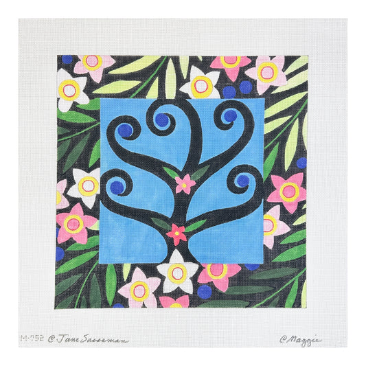 Maggie Co Jane Sassaman Spring Tree Needlepoint Canvas