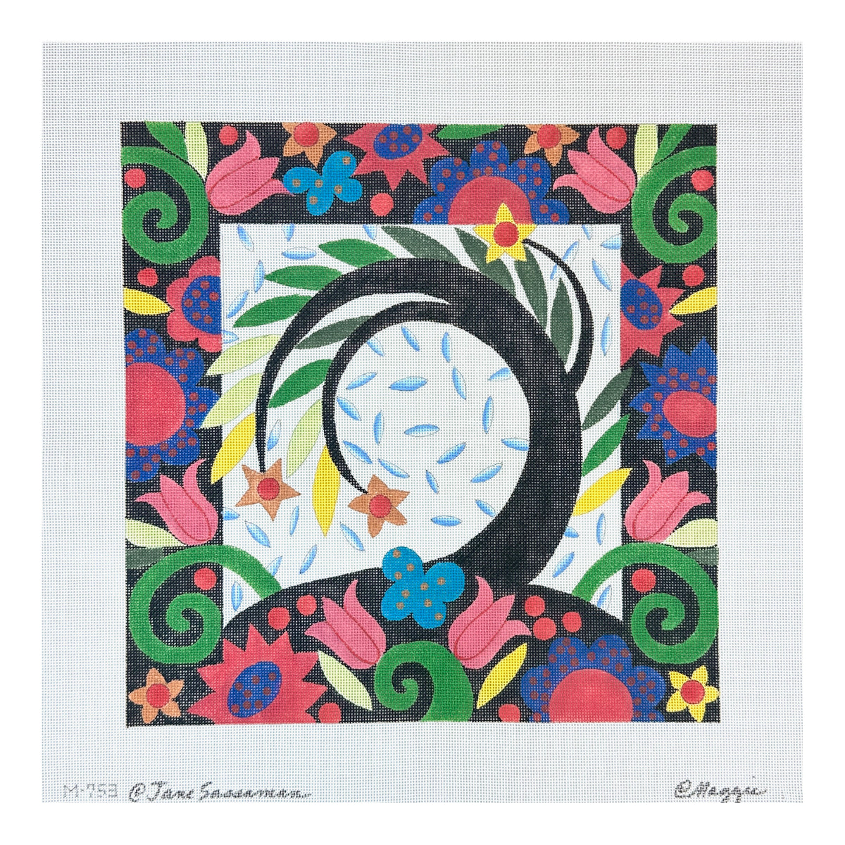 Maggie Co Jane Sassaman Wee Tree Needlepoint Canvas