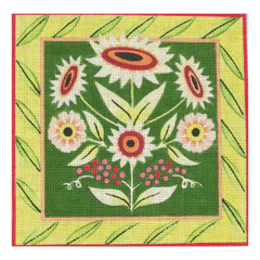 Maggie Co Jennifer Brinley Ruth Levison Designs Provence Floral Needlepoint Canvas - Green