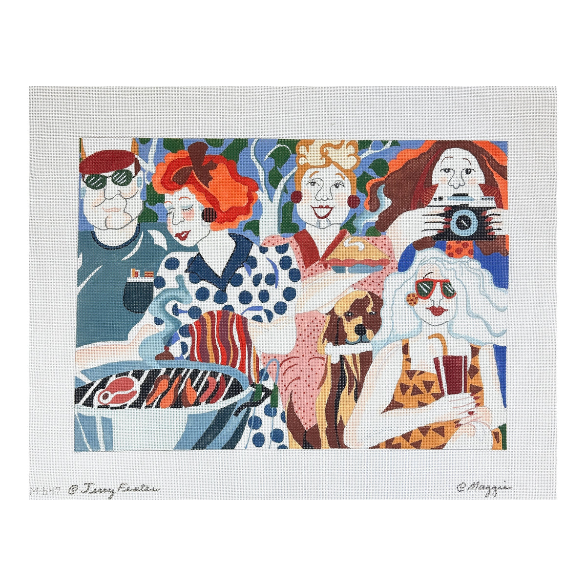 Maggie Co Jerry Fenter Summer Barbecue Needlepoint Canvas