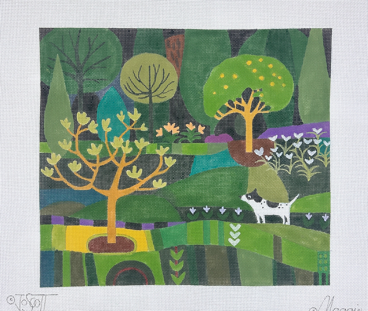 Maggie Co Jo Scott Dottie's Garden Needlepoint Canvas