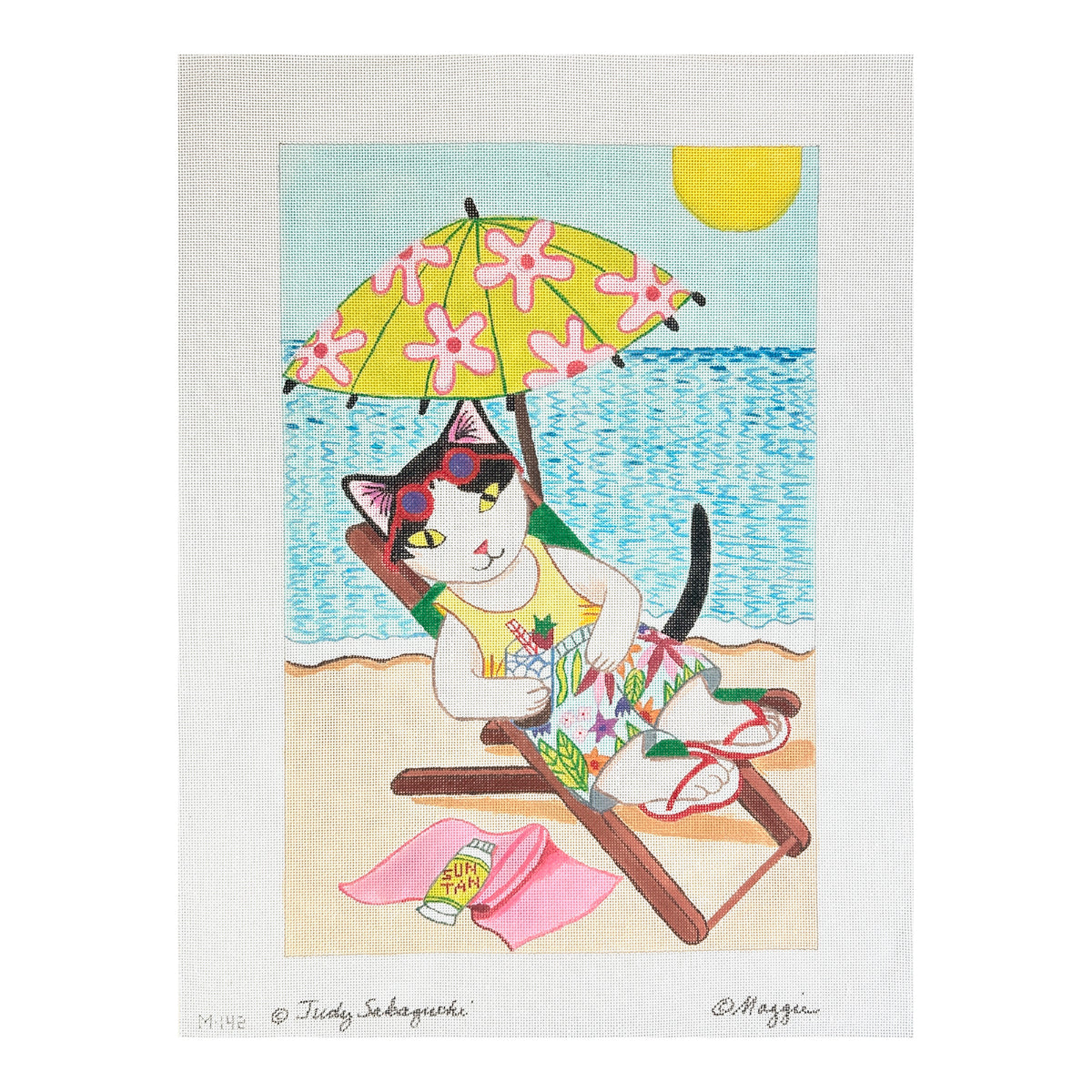 Maggie Co Judy Sakaguchi Timmy on the Beach Needlepoint Canvas