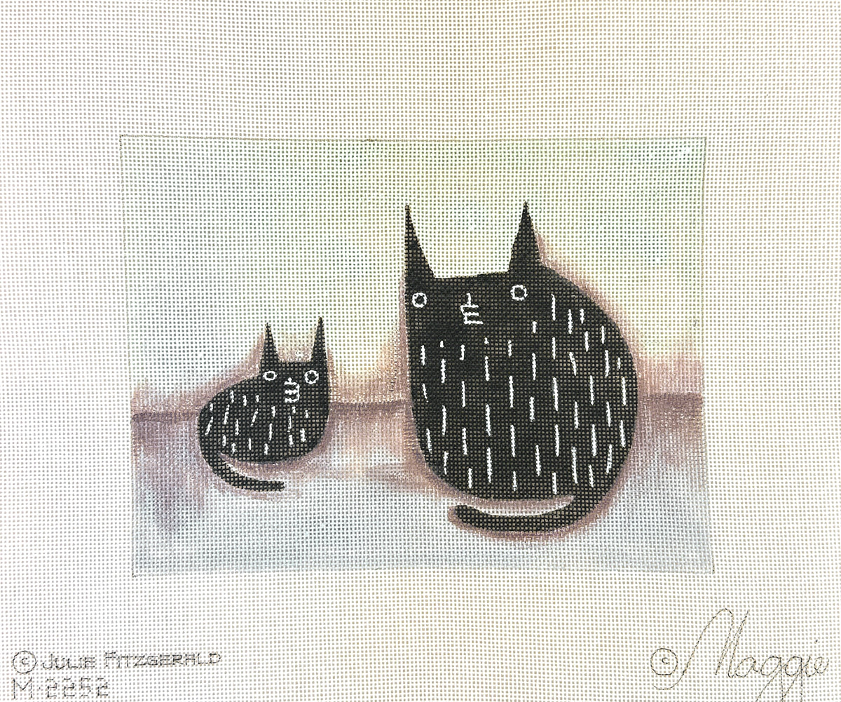 Maggie Co Julie FitzGerald Black Cats Needlepoint Canvas