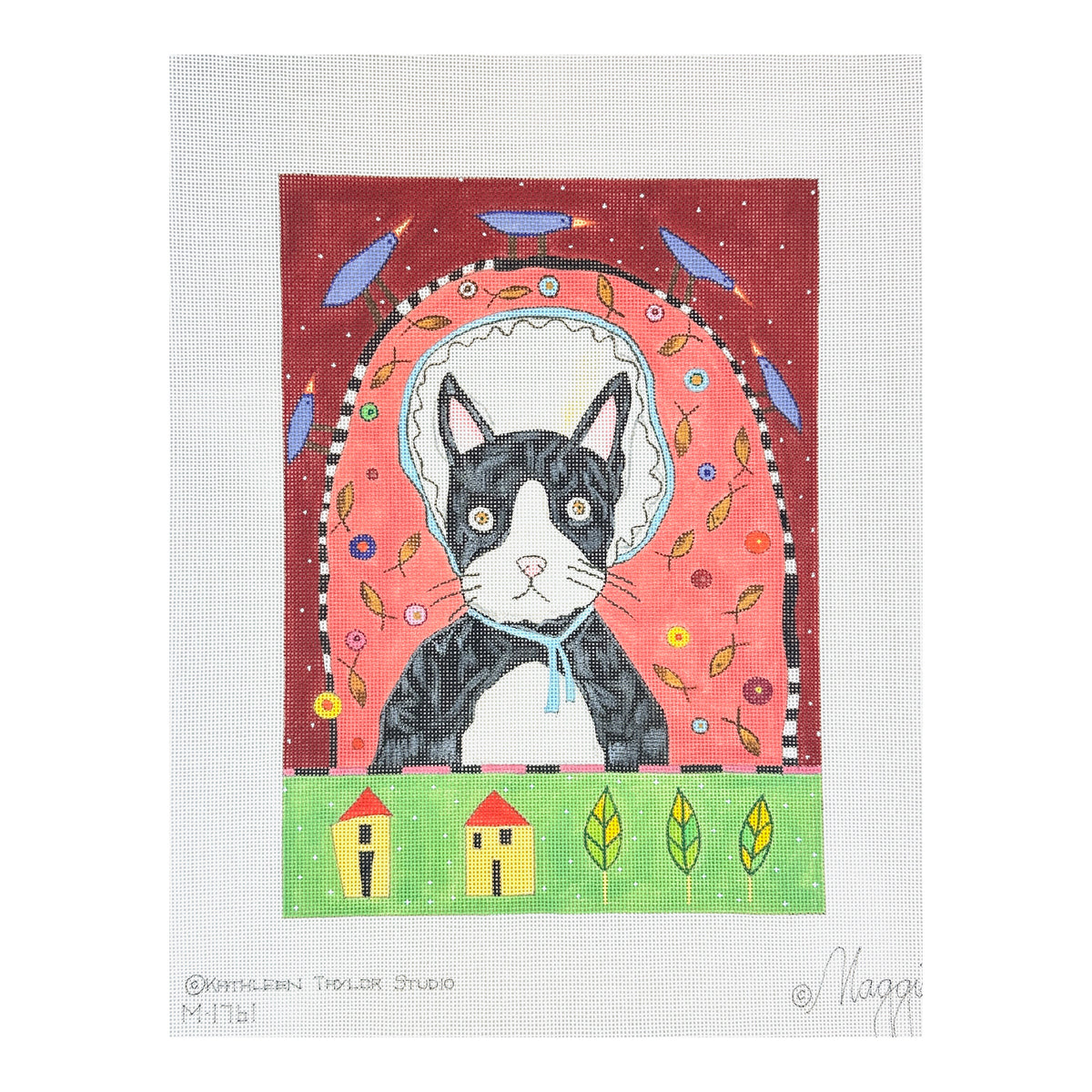 Maggie Co Kathleen Taylor Studio Cat Hat Needlepoint Canvas