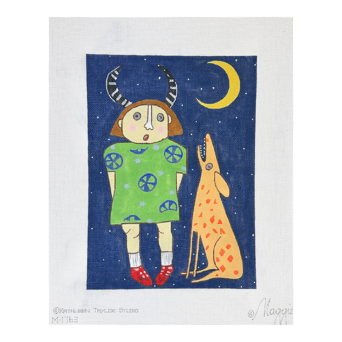 Maggie Co Kathleen Taylor Studio Howling Needlepoint Canvas