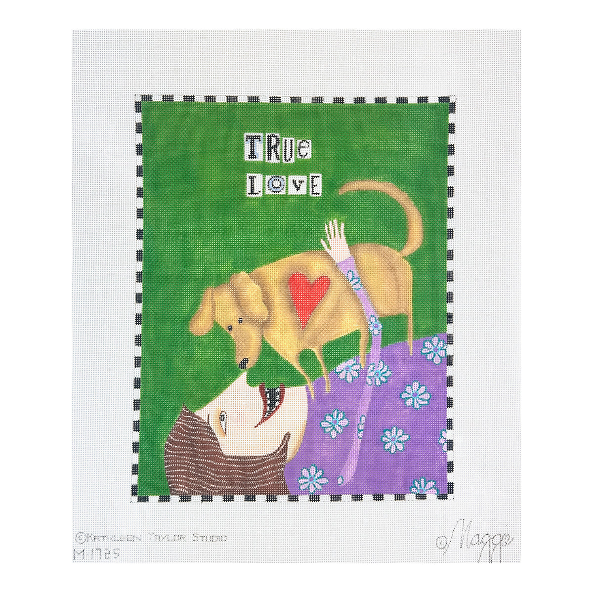 Maggie Co Kathleen Taylor Studio True Love Needlepoint Canvas - Dog