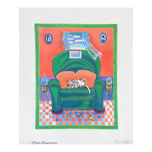 Maggie Co Lee Chapman Rollover Cat Needlepoint Canvas