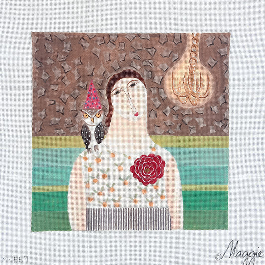 Maggie Co Leslie Barron Party Hat and Confetti Needlepoint Canvas