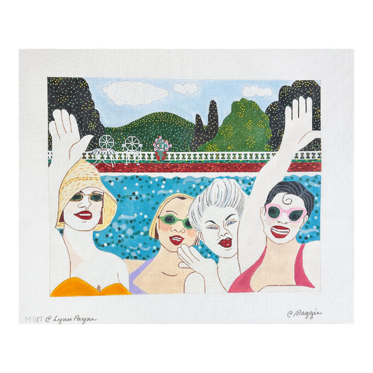 Maggie Co Lynn Payne Pool Ladies Needlepoint Canvas