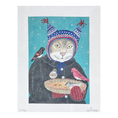 Maggie Co Paris Bottman Nordic Hat Cat Needlepoint Canvas