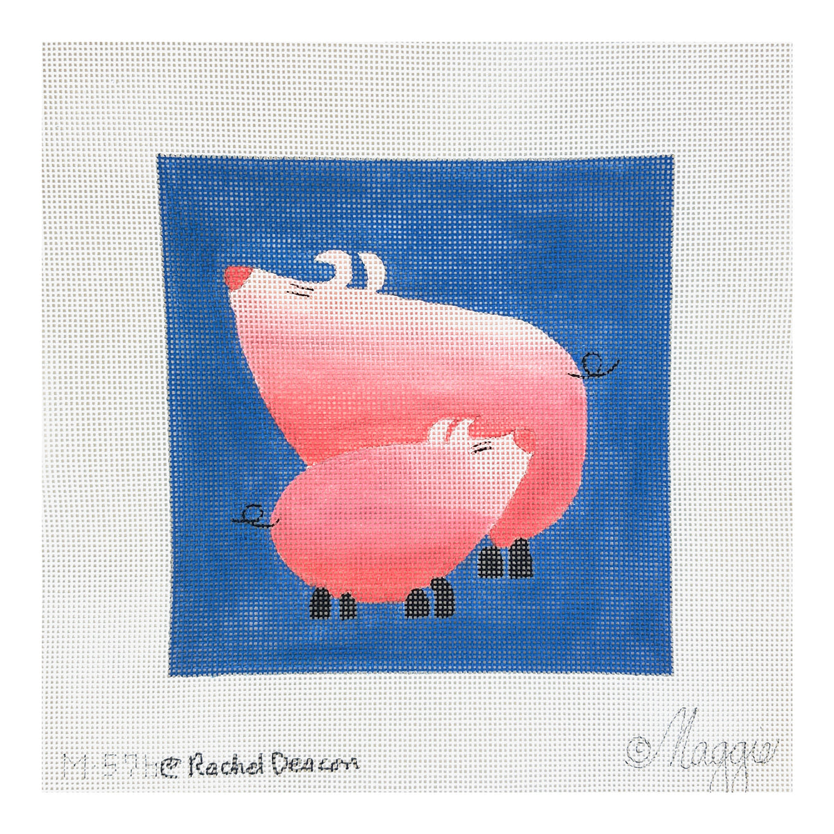 Maggie Co Rachel Deacon Oink Needlepoint Canvas