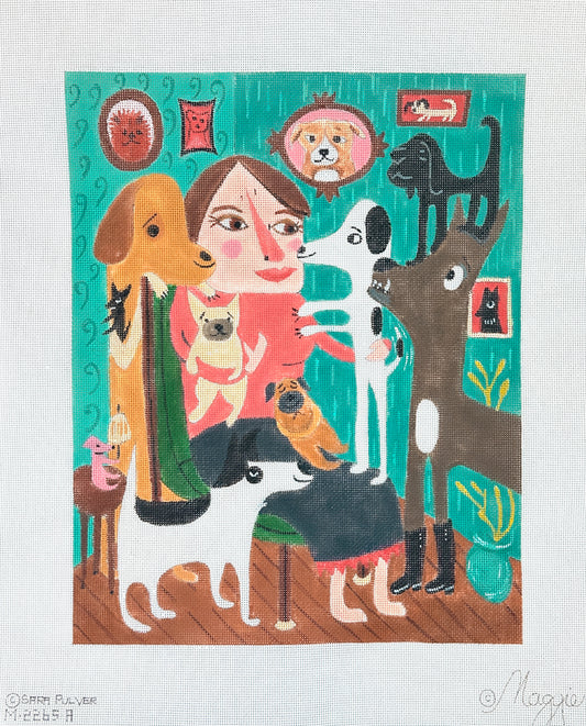 Maggie Co Sara Pulver A Dog Lady Needlepoint Canvas