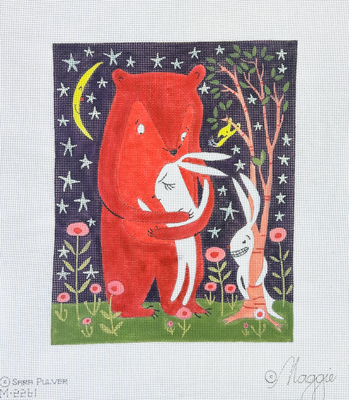Maggie Co Sara Pulver Bear Hugs Needlepoint Canvas