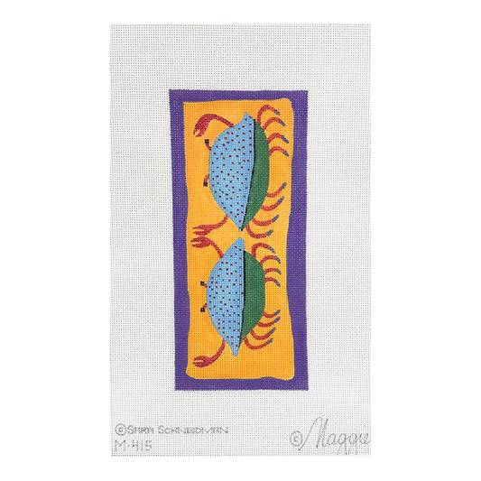 Maggie Co Sara Schneidman Beach Crabs Eye Glass Case Needlepoint Canvas