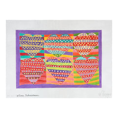 Maggie Co Sara Schneidman Polka Dot Hearts Needlepoint Canvas
