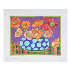 Maggie Co Sara Schneidman Poppies Needlepoint Canvas