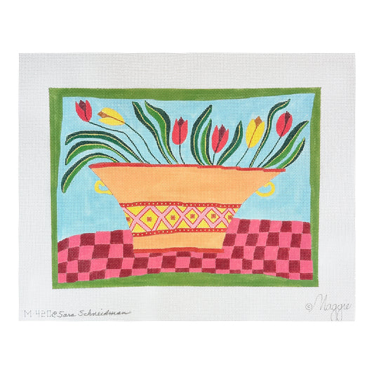 Maggie Co Sara Schneidman Tulips Needlepoint Canvas