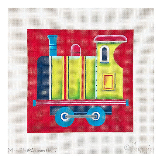 Maggie Co Simon Drew Train Engine Needlepoint Canvas