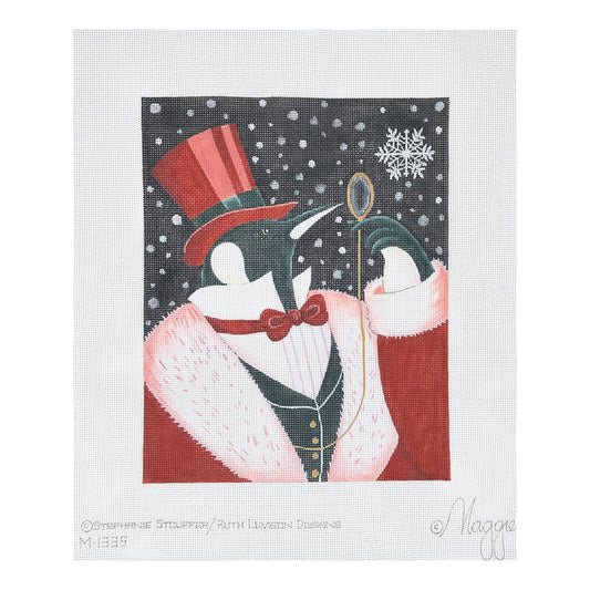 Maggie Co Stephanie Stougger Ruth Levison Designs Dapper Penguin Needlepoint Canvas