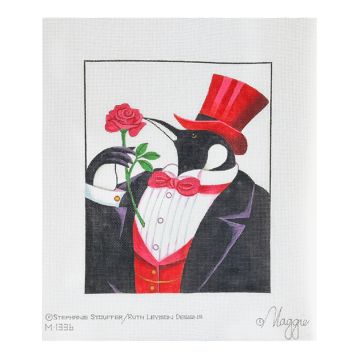 Maggie Co Stephanie Stougger Ruth Levison Designs New York Penguin Needlepoint Canvas