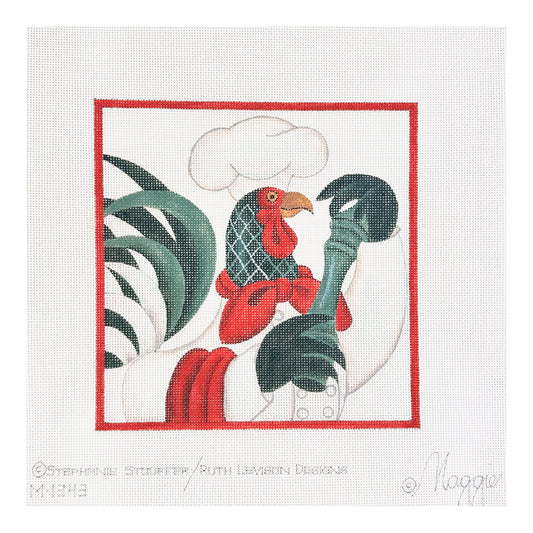 Maggie Co Stephanie Stougger Ruth Levison Designs Rooster Chef Pepper Needlepoint Canvas