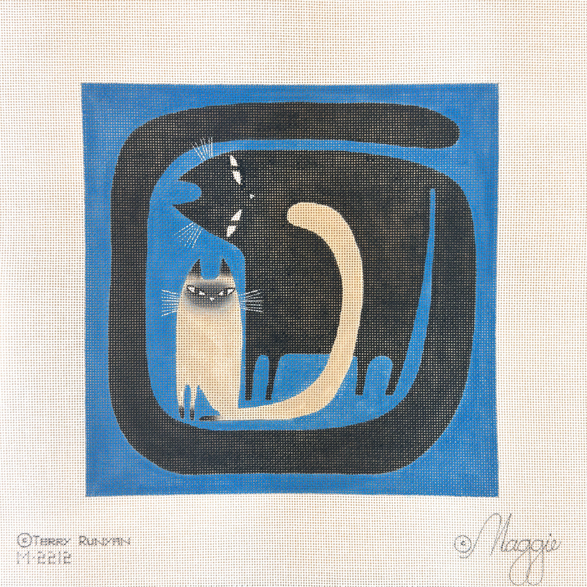 Maggie Co Terry Runyan Contrast Cats Needlepoint Canvas