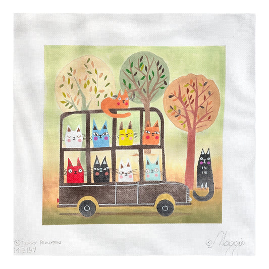 Maggie Co Terry Runyan Full Bus Needlepoint Canvas