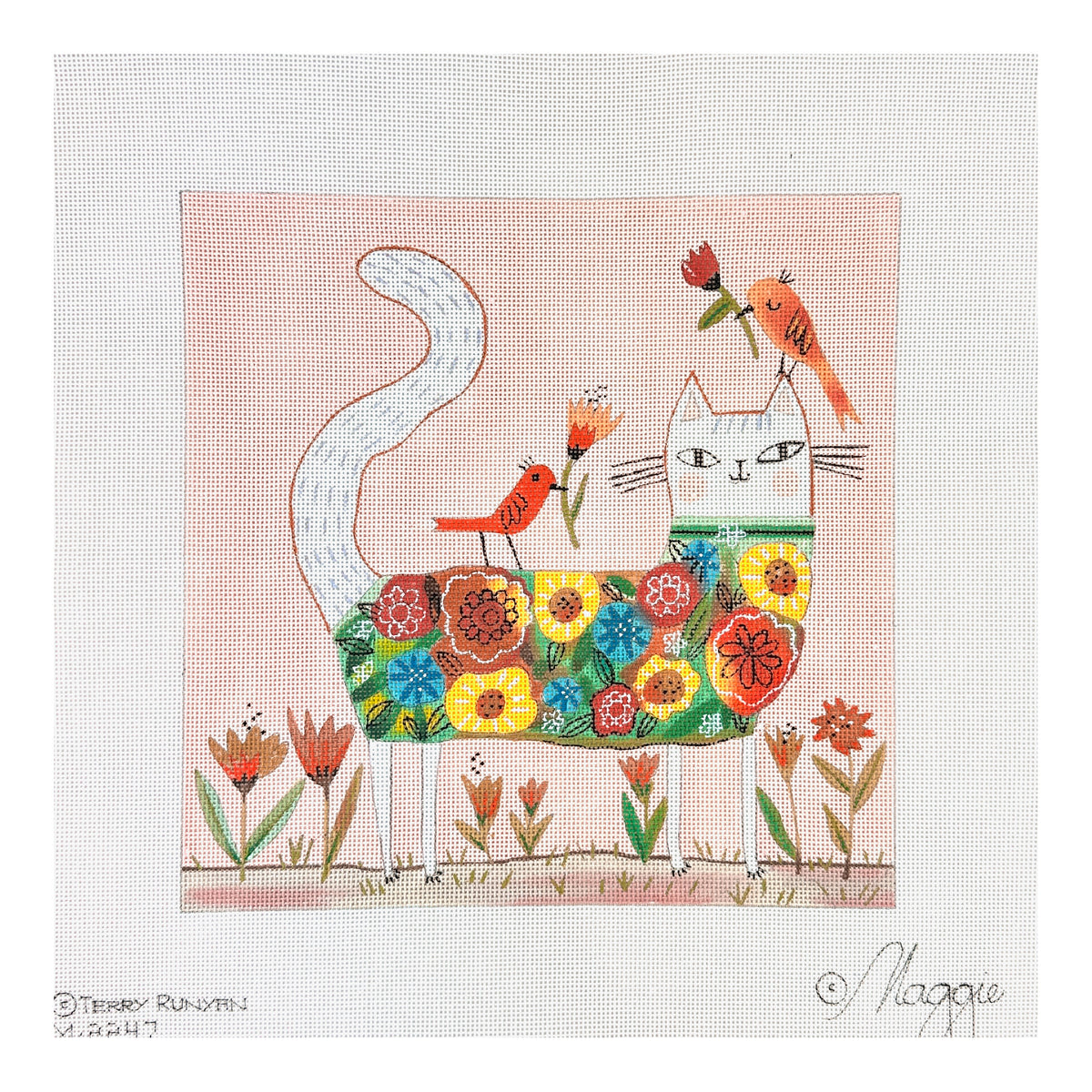 Maggie Co Terry Runyan Spring Sweater Needlepoint Canvas