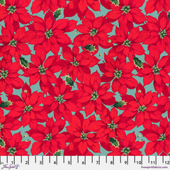 Finishing: Martha Negley Little Poinsettia Cotton Fabric - Red