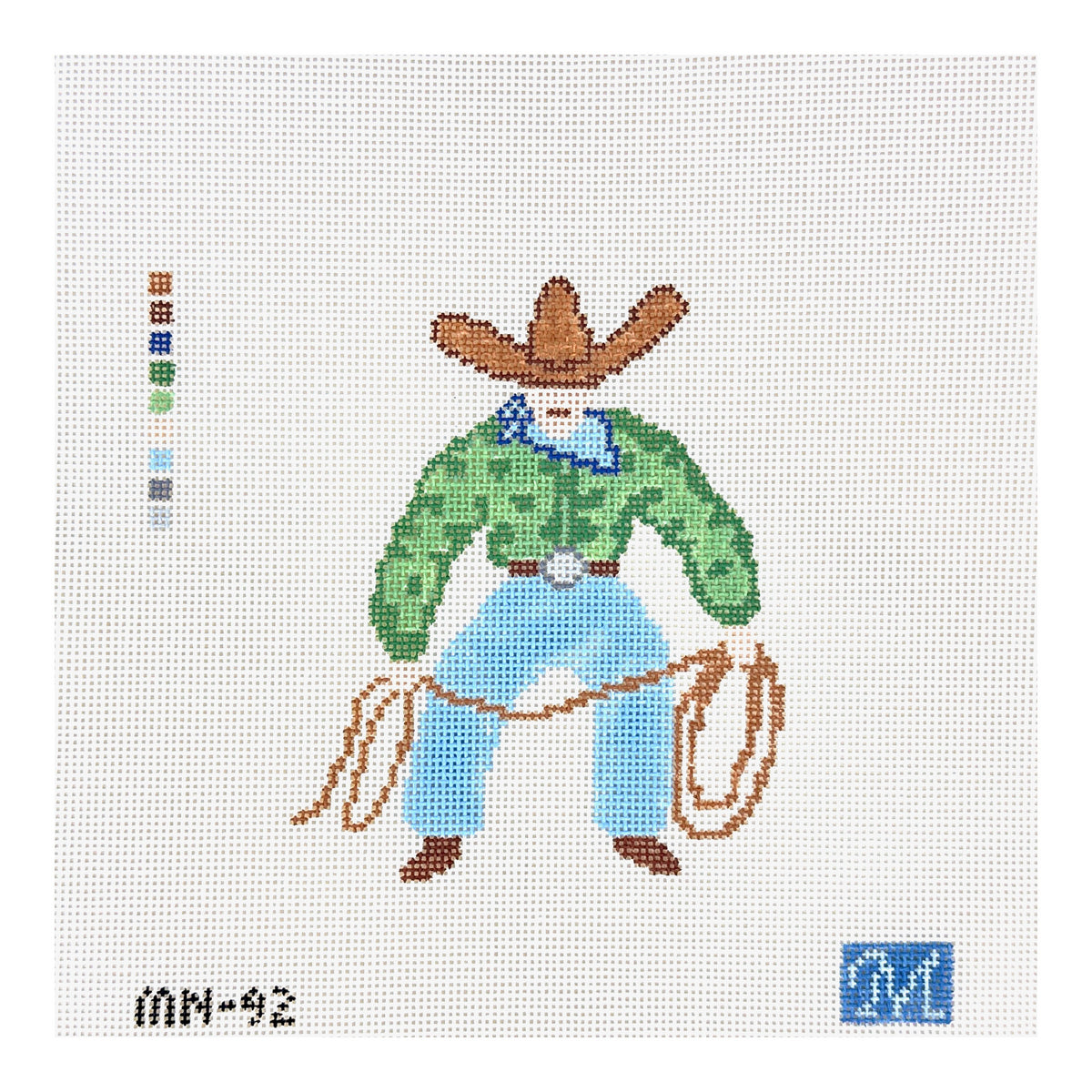 Maura Nolan Designs Cowboy Needlepoint Canvas