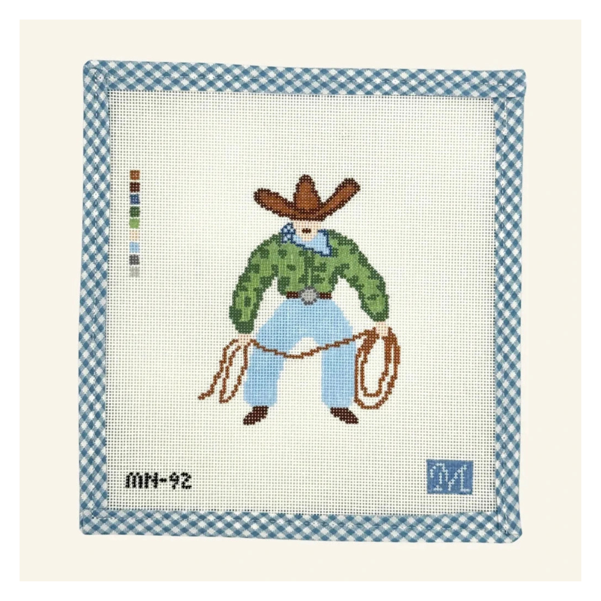 Maura Nolan Designs Cowboy Needlepoint Canvas