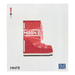 Maura Nolan Designs Moon Boot in Red Needlepoint Canvas