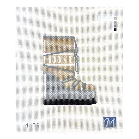 Maura Nolan Designs Moon Boot in Silver Needlepoint Canvas