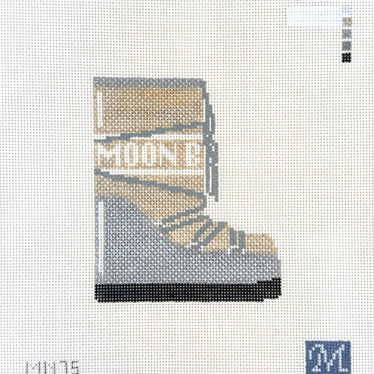 Maura Nolan Designs Moon Boot in Silver Needlepoint Canvas