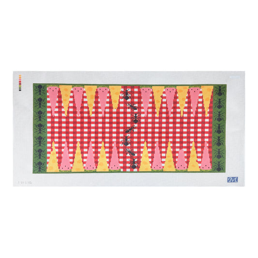 Maura Nolan Designs Picnic Patrol Backgammon Board Needlepoint Canvas