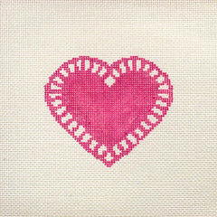 Mopsey Designs Love Doily - Dark Pink Only Needlepoint Canvas