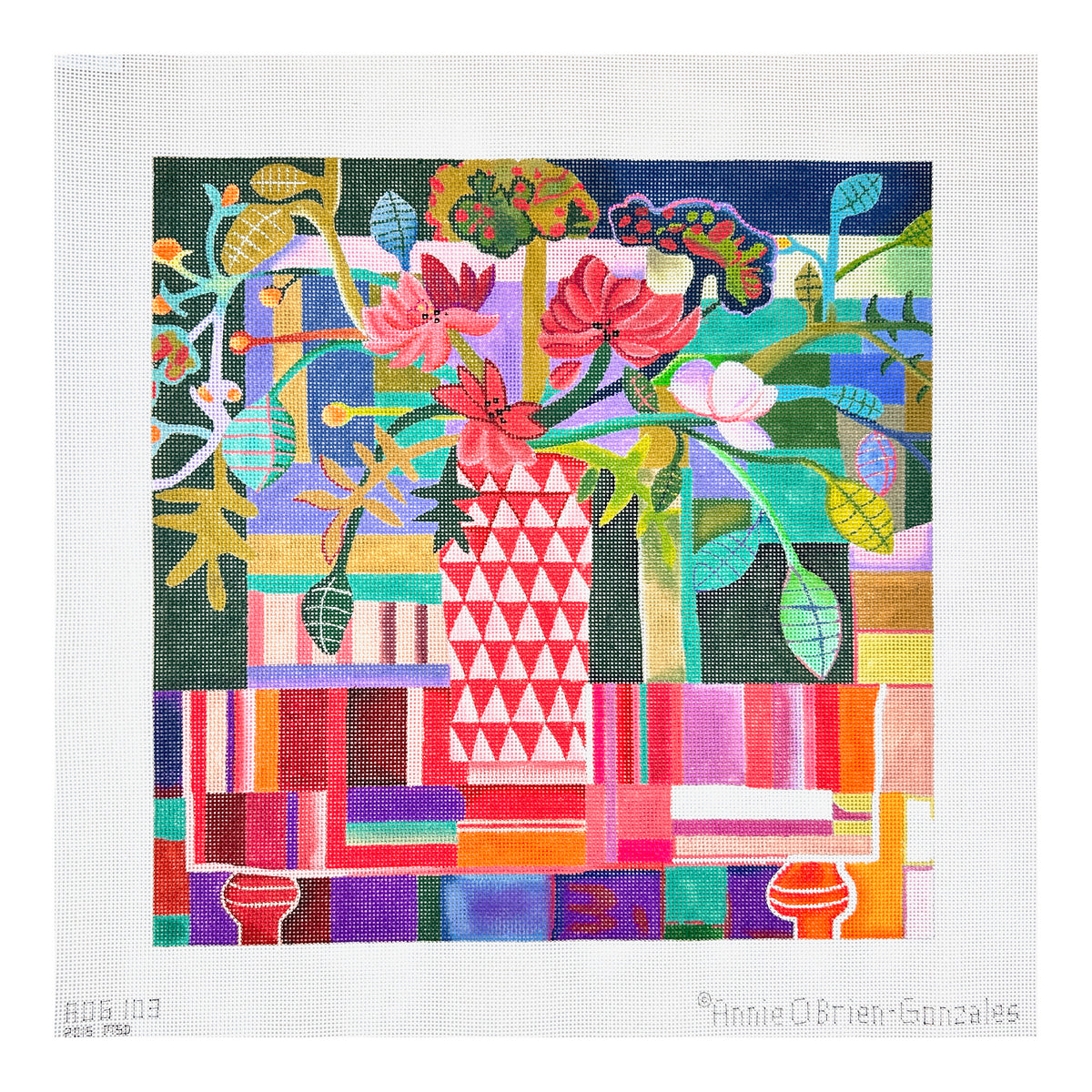 Melissa Shirley Designs Annie O'Brien Gonzales Let's Fall in Love Needlepoint Canvas