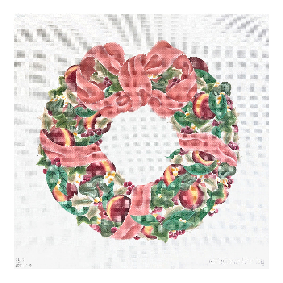 Melissa Shirley Designs Apple Wreath Needlepoint Canvas