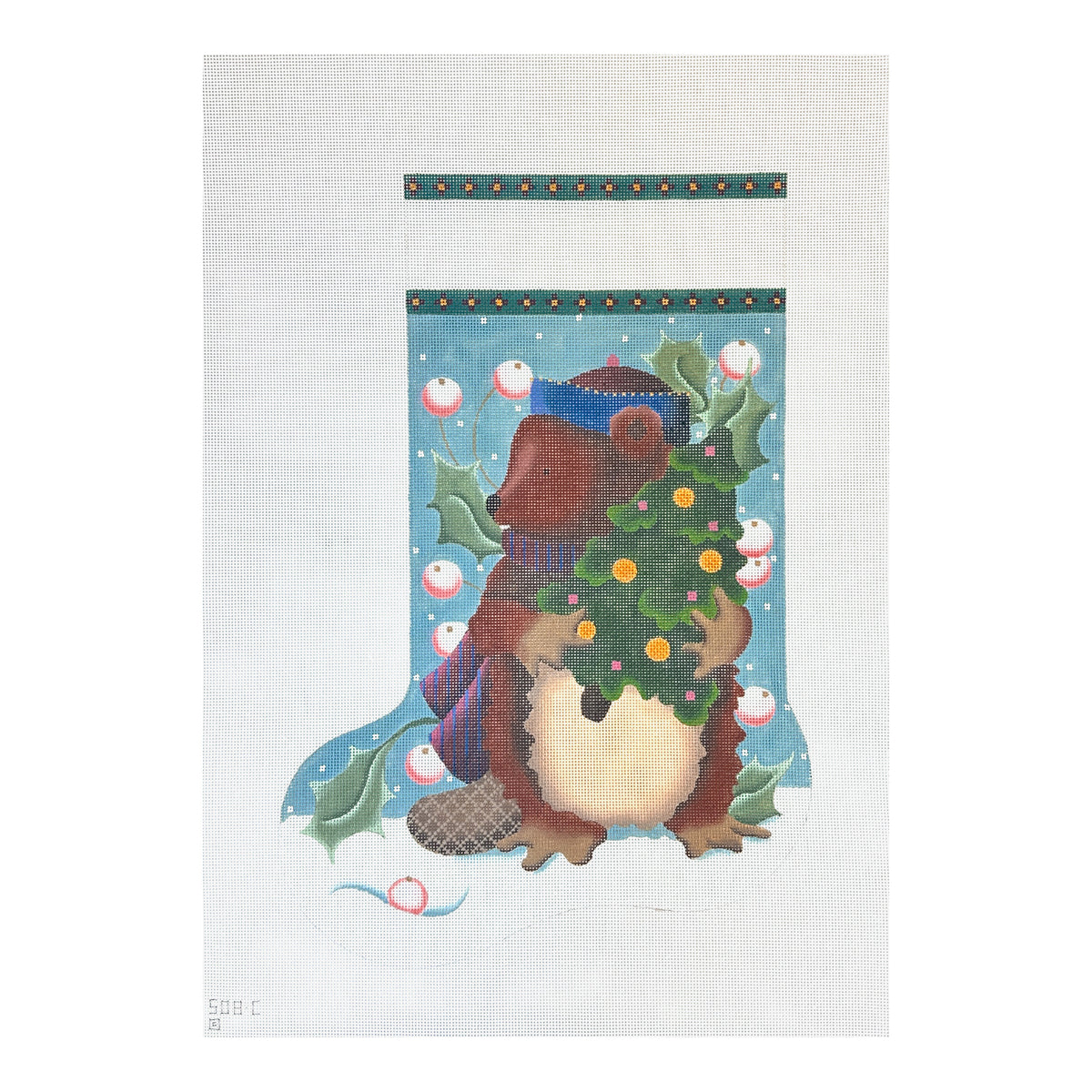 Melissa Shirley Designs Beaver Stocking Needlepoint Canvas