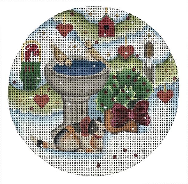 Melissa Shirley Designs Birdbath Needlepoint Canvas