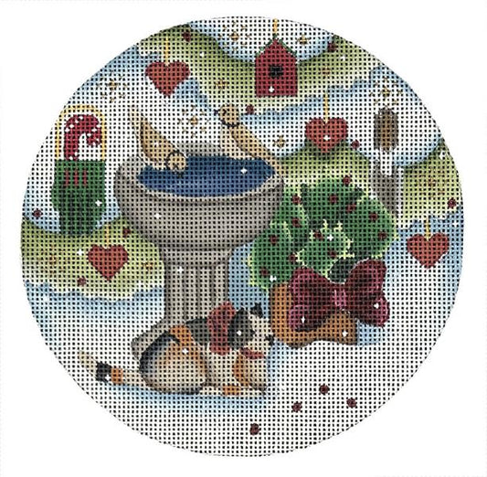 Melissa Shirley Designs Birdbath Needlepoint Canvas