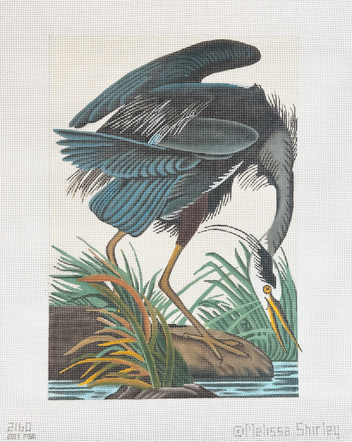Melissa Shirley Designs Blue Heron Needlepoint Canvas