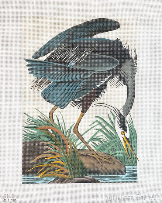 Melissa Shirley Designs Blue Heron Needlepoint Canvas