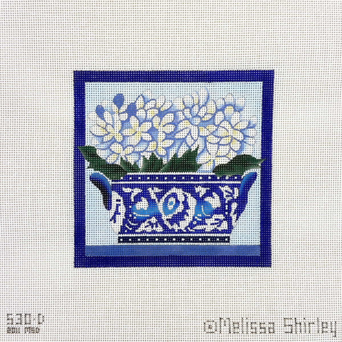 Melissa Shirley Designs Blue Hydrangea Needlepoint Canvas