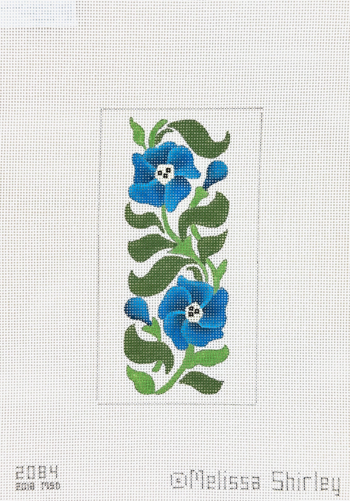 Melissa Shirley Designs Blue Spring Flower Eyeglass Case Needlepoint Canvas