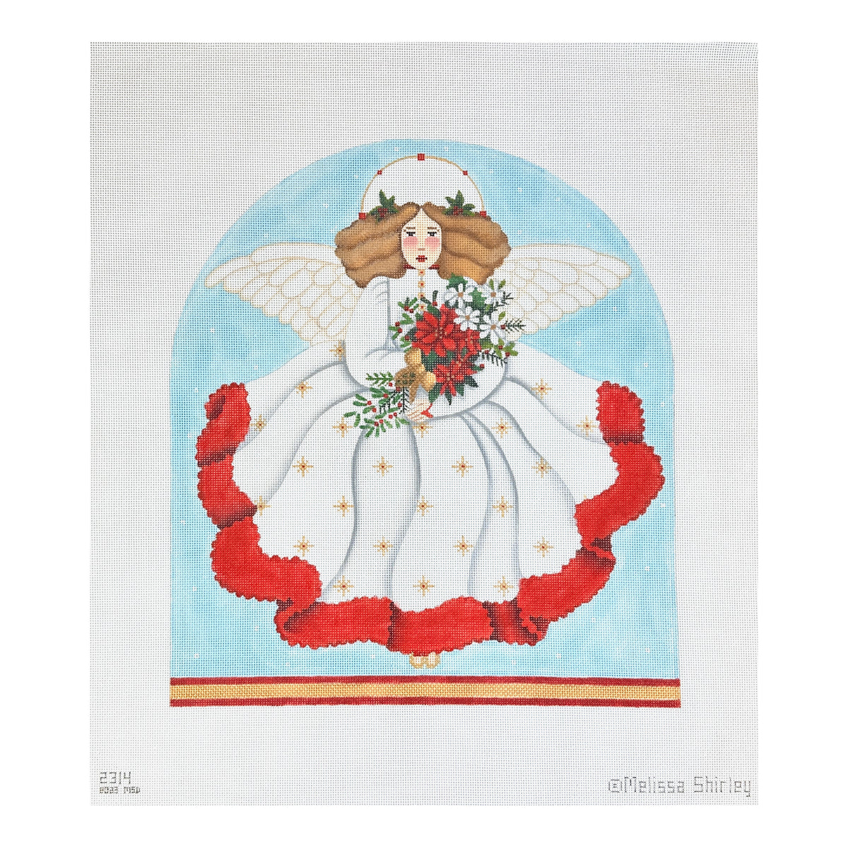 Melissa Shirley Designs Bouquet Angel Dome Needlepoint Canvas
