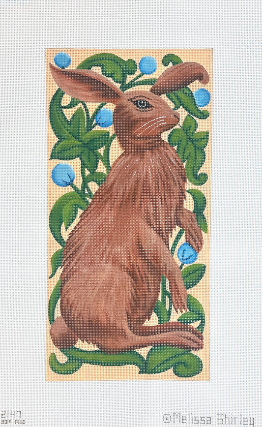 Melissa Shirley Designs Brown Rabbit Needlepoint Canvas