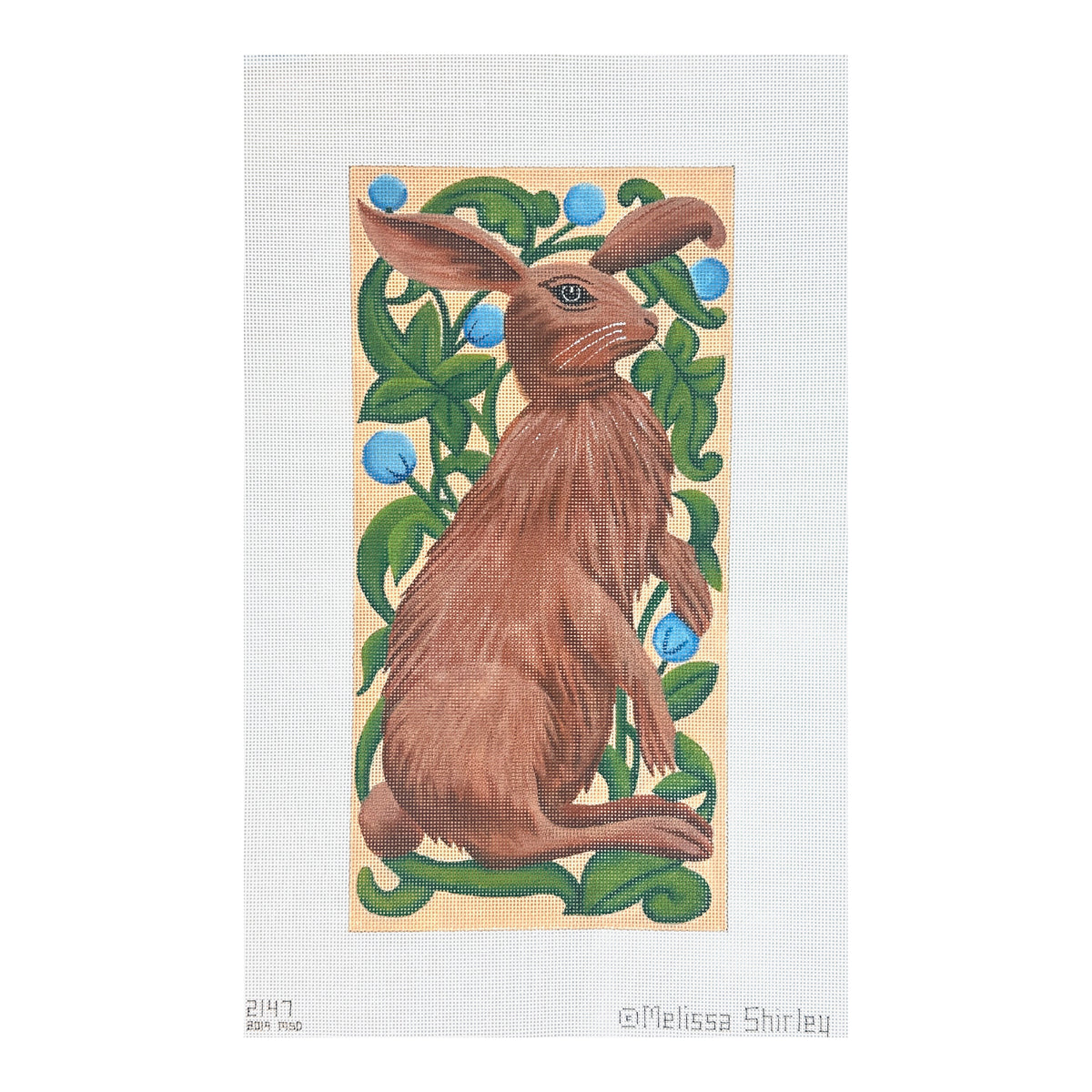 Melissa Shirley Designs Brown Rabbit Needlepoint Canvas