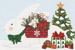 Melissa Shirley Designs Christmas Basket Bunny Needlepoint Canvas