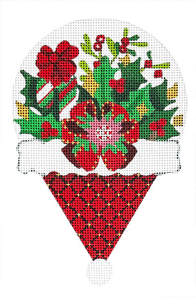 Melissa Shirley Designs Christmas Candy Cane Hat Needlepoint Canvas